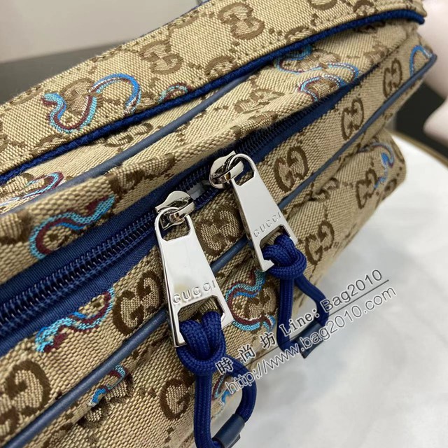 Gucci專櫃古馳最新款蛇型圖案以印花刺繡男女款腰包挎包 jh2925型號：802096